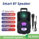 Portable Karaoke Bluetooth Speaker Party Lights with Mic LED Light MP3 Outdoor