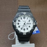Casio MRW-200H-7B Standard Analog Men's Black Resin Strap Day Date Quartz Watch