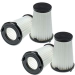 VHBW Lot de 4x filtres à cartouche compatible avec aeg CX7-2-45S360, CX7-2-45MÖ, CX7-2-45WM aspirateur sec ou humide - Filtre plissé, noir / blanc Vhbw