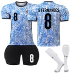 UEFA Euro 2024 Portugal Borta Fotbollströja Barn Storlek 8 B. Fernandes 22