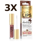 3X Eveline Oh! My Lips! Lip Maximizer Voluminazing Lip gloss Chocolate 4.5ml