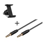 Pack Voiture pour Smartphone (Support Voiture Reglable + Cable Double Jack Musique) Universel - Neuf
