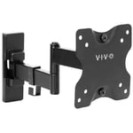 VIVO Full Motion Wall Mount for up to 27 inch LCD LED TV and Computer Monitor Screens, Tilt and Swivel Bracket with Max 100x100mm VESA, Black, MOUNT-VW01M
