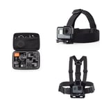 Amazon Basics GoPro accessory kit w/ case, head strap and chest mount harness
