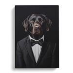 Labrador Retriever in a Suit Painting No.2 Canvas Print for Living Room Bedroom Home Office Décor, Wall Art Picture Ready to Hang, 30x20 Inch (76x50 cm)
