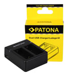 Patona GoPro Hero 3 AHDBT-301 USB Dual Lader inkl. Micro-USB kabel 150601986 (Kan sendes i brev)