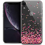 CASEINK Coque pour Apple iPhone XR (6.1) Housse Etui [Crystal Gel HD Collection Sweetie Design Heart Flakes - Souple - Ultra Fin - Imprimé en France]