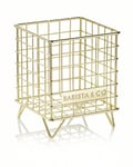 Barista&Co Coffee Pod Cage - Stainless Steel Large Capacity 80+ Coffee Capsule Holder - Electric Gold with Full Barista&Co logo Coffee Pod Storage Compatible with Nespresso, Tassimo, Dolce Gusto Pods