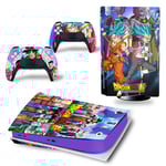 Kit De Autocollants Skin Decal Pour Console De Jeu Ps5 Corps Entier Anti-Rayures Dragon Ball Dragon, Version Cd-Rom T2054