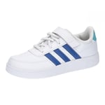 adidas Breaknet Lifestyle Court Elastic Lace and Top Strap Shoes Sneakers, Cloud White/Team Royal Blue/Light Aqua, 12 UK