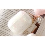 Airpods Pro skydd i artificiell pärlemor smycke med pärla Vit one size