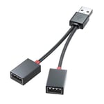 1 in 2 ut bil USB splitter multifunktionell adapter sladd Laddningskabel för bärbar dator Expansion Multiple Interface Hub