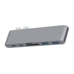 6 in 1 Type C HUB Adapter USB Charging SD/TF Card Reader Replacement for mac book pro 16 17 18 (6IN1 Gray)