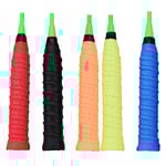 5-pack superabsorberande racketgrepp, PU halkfri racketgrepp, badminton tennis squash baseball handtag grepptejp, superandningsbara perforerade grepp,