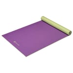 Gaiam Yoga Mat Classic Solid Color Reversible Non Slip Exercise & Fitness Mat for All Types of Yoga, Pilates & Floor Workouts, Grape Cluster, 4mm