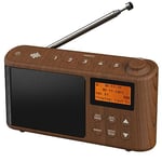 DAB Radio Portable, DAB Plus/DAB Radio, FM Radio, Small Radio, Portable Radios Mains and Battery, USB Charging for 15 Hours Playback, Large LCD Display (Spectrum by iBox)