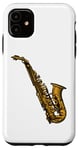 Coque pour iPhone 11 Saxophone doré