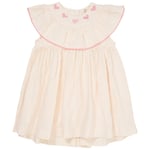 Copenhagen Colors GOTS Hearts Bäckebölja Klänning Dusty Rose Cream Stripe | Rosa | 74 cm