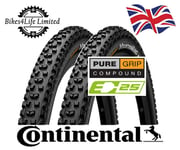 2 x Continental Mountain King 29 x 2.3 Mountain Bike Tyres Wired Pure Grip