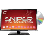 Living-Leisure Sniper 22″ HD LED Travel TV with built in DVD, Satellite and Freeview, 12V, 24V & Mains + Bluetooth 5.1 Audio