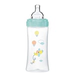 Dodie Biberon Anti-Colique Sensation+ Vert Air, 330 ml, Tétine Plate, Débit 3