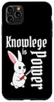 iPhone 11 Pro Max Knowledge Is Power Cute Kawaii Cartoon Bunny Rabbit Knife Case