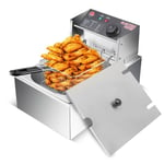 Pro Large Deep Fat Fryer Fish Chips Frying Machine 10 Litre Home / Business Use