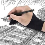 Gant anti-fouling ¿¿ deux doigts dessin et stylo tablette graphique pour artiste noir Bureau797