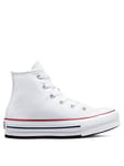 Converse Kids Girls Eva Lift Canvas Hi Top Trainers - White, White, Size 13 Younger