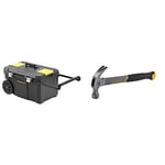 STANLEY Rolling Toolbox Chest with Heavy Duty Metal Latch, 2 Lid Organisers for Small Parts, Portable Tote Tray for Tools, STST1-80150 & STHT0-51309 16oz Fiberglass Curved Claw Hammer, 450g