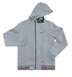 New HUGO BOSS mens grey hooded tracksuit jacket sports gym top coat saggy Medium