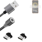 Magnetic charging cable for Ulefone Power Armor 16 Pro with USB type C and Micro