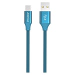 GreyLime Flettet (3A/15W) USB-C Kabel 2 meter - Blå