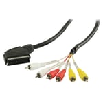 Valueline SCART-Kabel SCART hane - 6x RCA Hane 2.00 m Svart