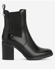 Barbour International Cosmos Leather Heeled Ankle Boot - Black, Black, Size 8, Women