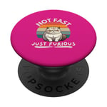 Not fast just furious with angry cat in retro sunset . PopSockets Swappable PopGrip