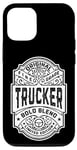 iPhone 14 Trucker Funny Vintage Whiskey Bourbon Label Truck Driver Case