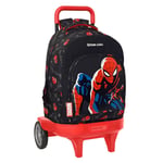 School Rucksack with Wheels Spiderman Hero Black 33 X 45 X 22 cm