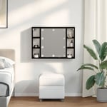 LED Spegelskåp - Svart Ek - 76x15x55 cm - Tillverkad av Konstruerat trä