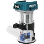 Makita DRT50ZX4 Affleureuse 18V 8 mm (Produit seul + kit d'accessoires), Bleu