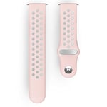 Hama Bracelet de rechange réglable pour montre connectée Fitbit Versa 2, Versa Lite, bracelet de sport respirant pour remplacement en silicone, bouton en acier inoxydable Rose/gris 22 mm