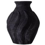 Dusty Deco Swirl Vase Stor, Sort Keramikk