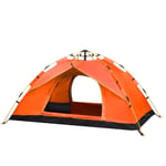 shunlidas 2-4 People Outdoor Camping Tent Automatic Folding Portable Thick Rainproof Tent Outdoor Picnic Fishing Tourist Tent-Orange