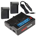 HEDBOX RP-DC50 / DBP975 - Chargeur de Batterie Double LCD pour Batterie Canon BP-911, 930, 975 et Hedbox RP-BP975