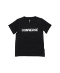 Converse Boys Gloss Kids Black T-Shirt Cotton - Size 5-6Y
