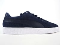 Mens Puma Basket Classic Evoknit Lace Up Navy Casual Textile Trainers