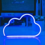 OHLGT Neon Lights LED Cloud Signs Wall Light Room Decor Night Lights Battery and USB Operated Warm White Neon Signs for Children Baby Room Hose Bar Wedding Party Decoration (Cloud-Blue)