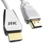 KabelDirekt – Câble 8K HDMI 2.1, édition certifiée Gamer – 1 m (8K@60Hz, Ultra High Speed/48G pour 10K, 8K ou 144 Hz ultra rapide en 4K, optimal pour PS5/Xbox et Gaming PC, moniteur/TV, blanc)