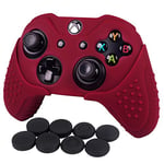 Cybcamo Anti Slip Silicone Controller Cover, Thumb Grips Caps Protective Case for Xbox One X & One S Controller-Red