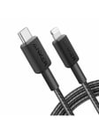 Anker 322 USB-C to Lighning Nylon cable - 0.9m - Black